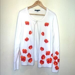 Boston Proper embroidered cardigan sweater